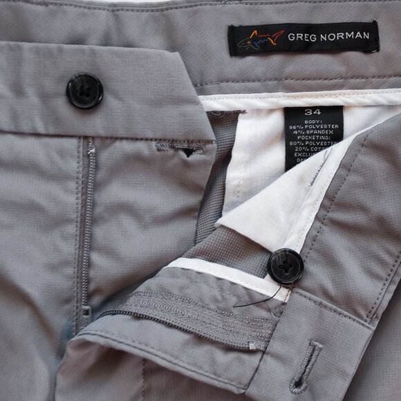 Greg Norman casual flat front dress short grey men's size 34 - Picture 7 of 10